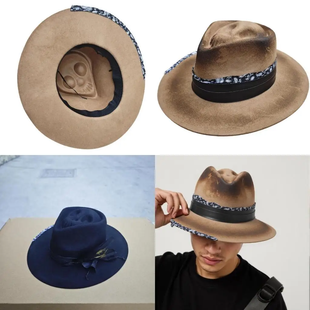 L4ME Dark Series Fedoras Hat Skull Head Top Wool Hat Great For Halloween Party Theme Event Gathering Cosplay Headpiece
L4ME Dark Series Fedoras Hat Skull Head Top Wool Hat Great For Halloween Party Theme Event Gathering Cosplay Headpiece