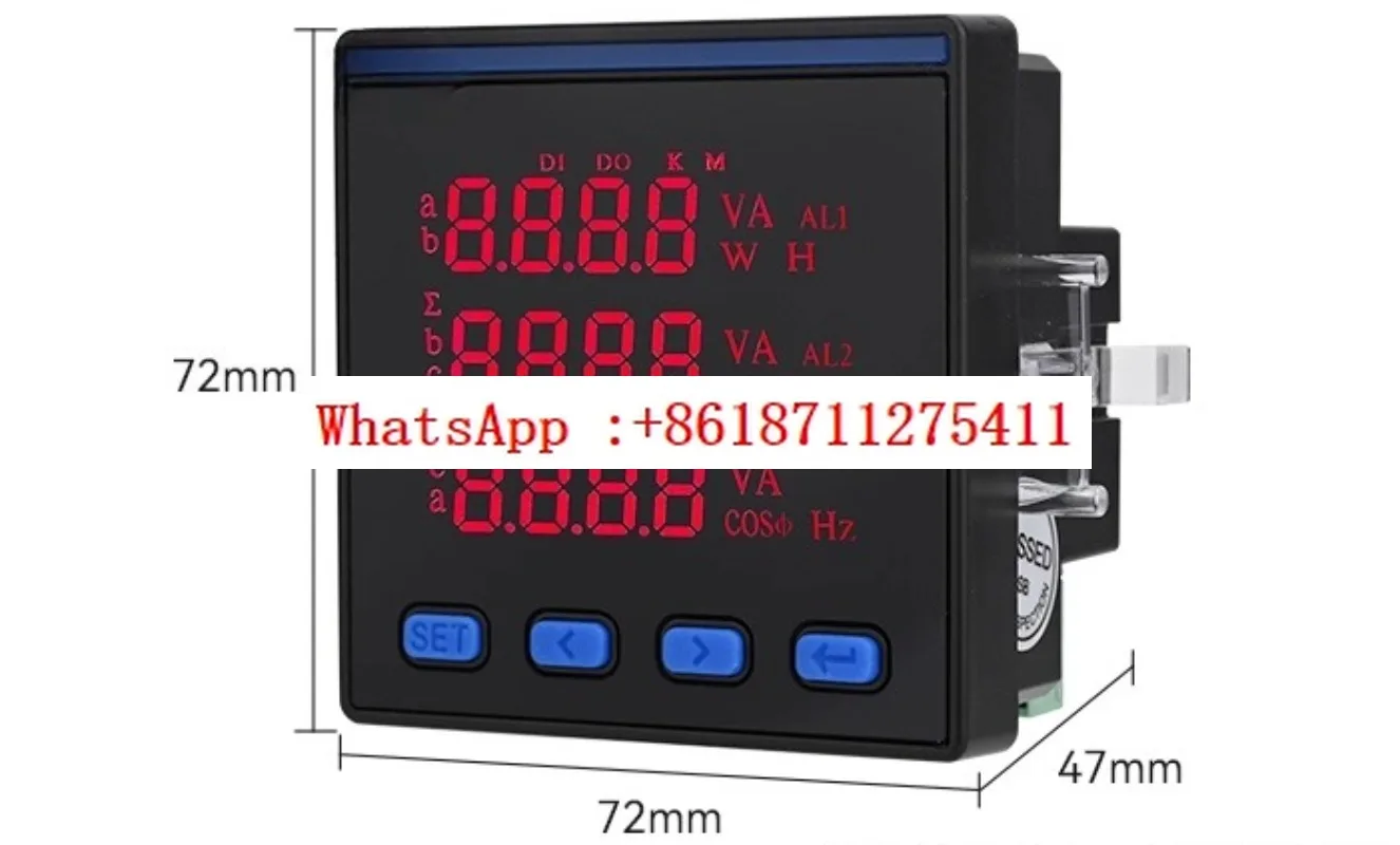 Three-phase multi-function digital display meter intelligent liquid crystal power meter RS485
Three-phase multi-function digital display meter intelligent liquid crystal power meter RS485