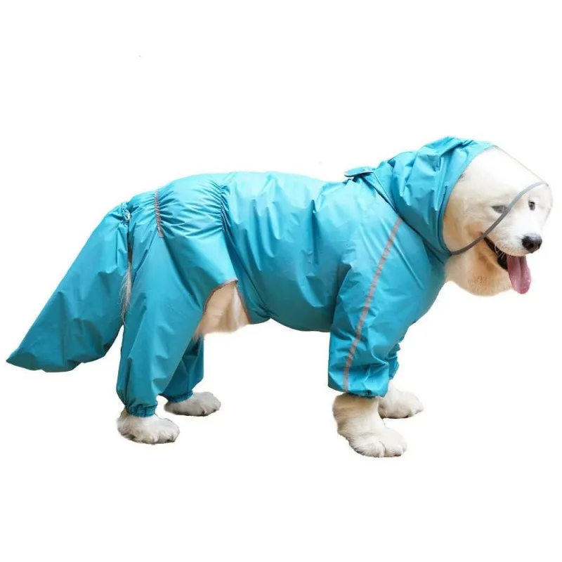 Reflective One-piece Raincoat Large Dog All-inclusive Samoyed Golden Retriever Pet Poncho Four-legged Waterproof Clothes
Reflective One-piece Raincoat Large Dog All-inclusive Samoyed Golden Retriever Pet Poncho Four-legged Waterproof Clothes