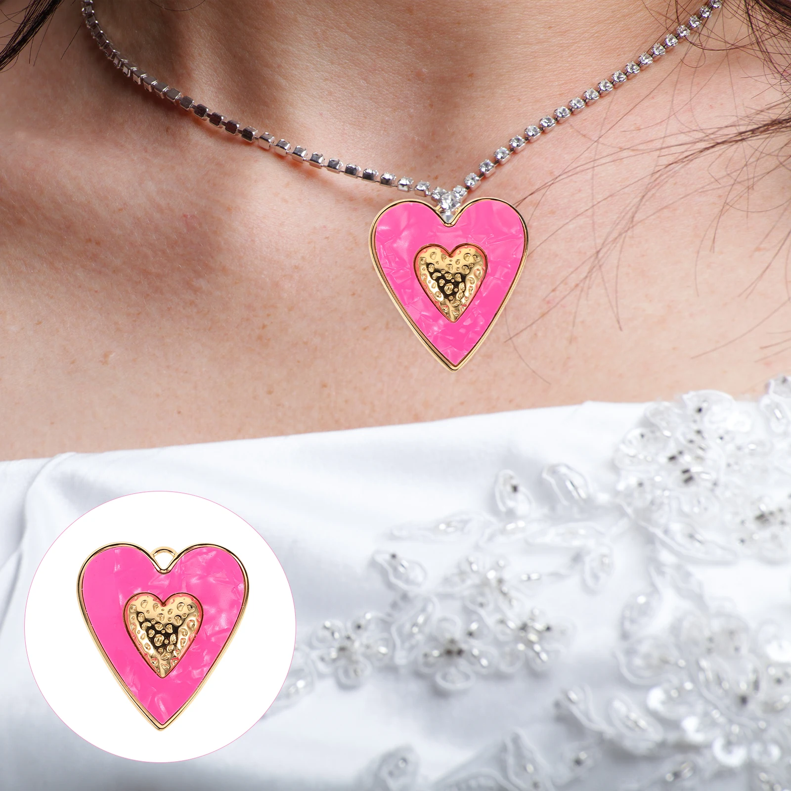 2pcs Stainless Steel Heart Pendant Large Durable Lightweight Jewelry Making Accessories Valentine'S Day Gift Women
2pcs Stainless Steel Heart Pendant Large Durable Lightweight Jewelry Making Accessories Valentine'S Day Gift Women