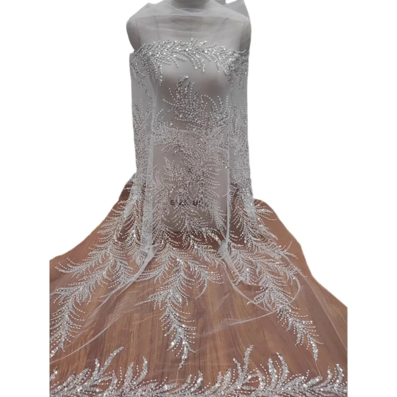 Classic 3D Sequins, Beaded Embroidery Lace Transparent Mesh Fabric .Handmade DIY Fabric Accessories for Wedding Dress
Classic 3D Sequins, Beaded Embroidery Lace Transparent Mesh Fabric .Handmade DIY Fabric Accessories for Wedding Dress