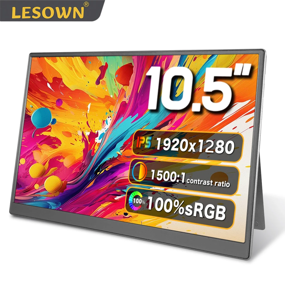 LESOWN mini Portable Monitor 10.5 inch 1920x1280 IPS Small Portable Secondary Monitor for Laptop Computer Gaming CCTV
LESOWN mini Portable Monitor 10.5 inch 1920x1280 IPS Small Portable Secondary Monitor for Laptop Computer Gaming CCTV