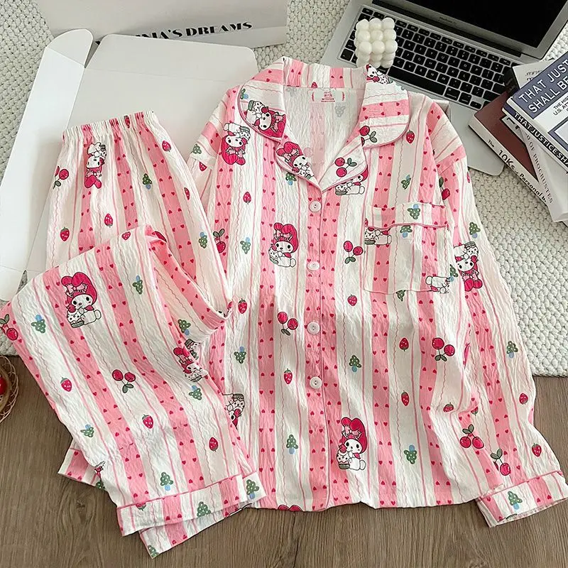 Sanrio Hello Kitty женские пижамные комплекты для сна Kawaii мультфильм весна осень брюки с длинными рукавами одежда для сна студенческая домашняя одежда новая
Sanrio Hello Kitty женские пижамные комплекты для сна Kawaii мультфильм весна осень брюки с длинными рукавами одежда для сна студенческая домашняя одежда новая