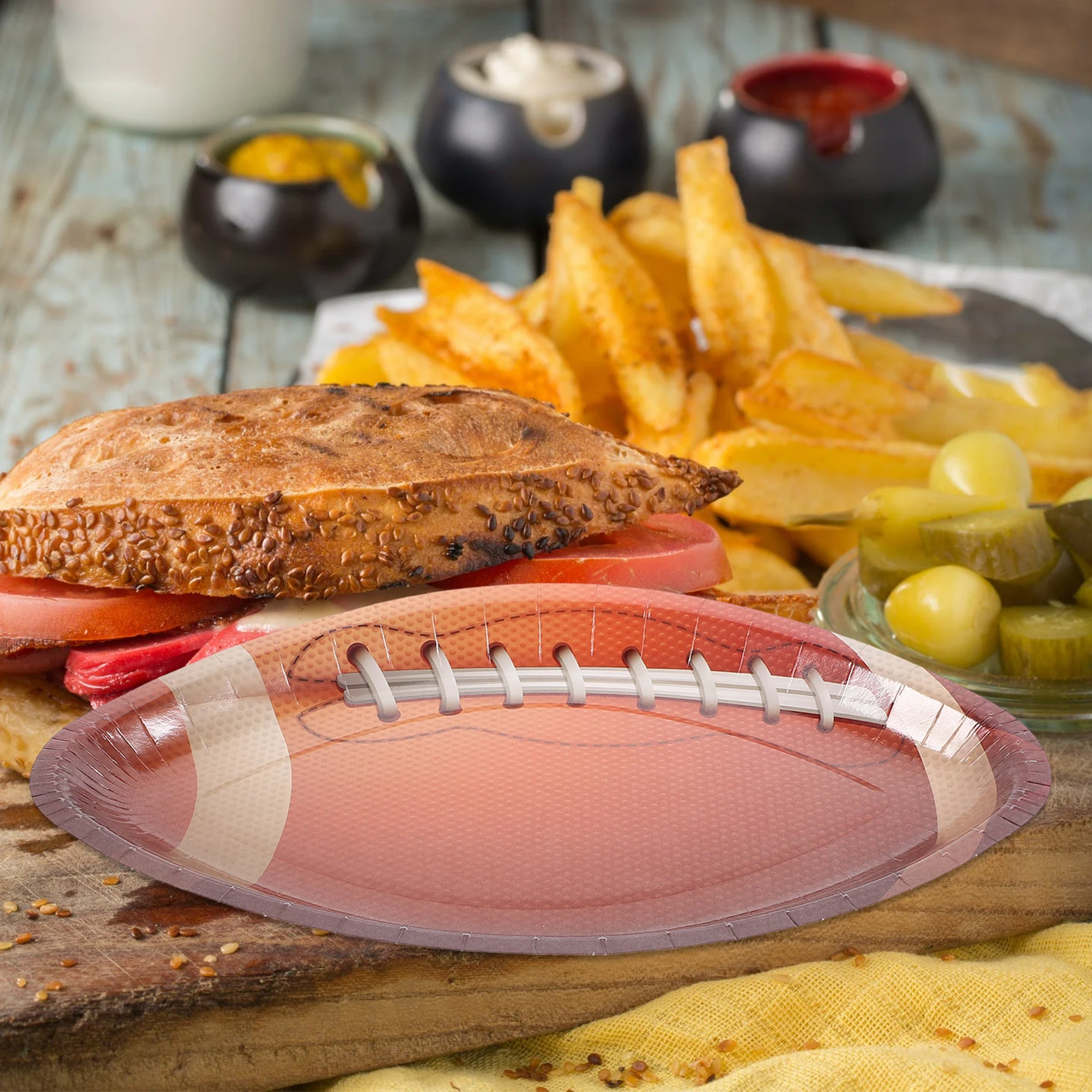 20 Pcs Football Shaped Paper Disposable Dinner Plates for Birthday Party Supplies Oval Decorations Plates Serving Trays rugby
20 Pcs Football Shaped Paper Disposable Dinner Plates for Birthday Party Supplies Oval Decorations Plates Serving Trays rugby