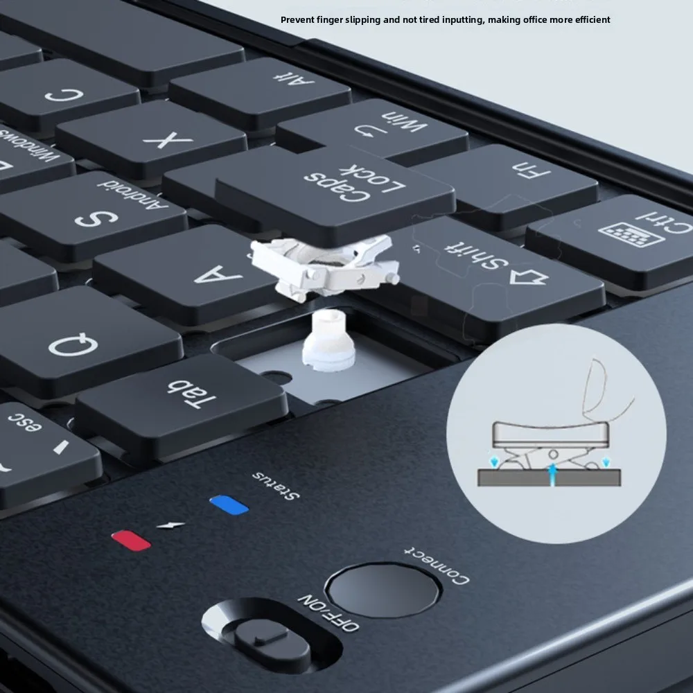 Mini Wireless Folding Keyboard Slim Design Lightweight Bluetooth Keyboard Portable Rechargeable Foldable Keyboard Mobile Use