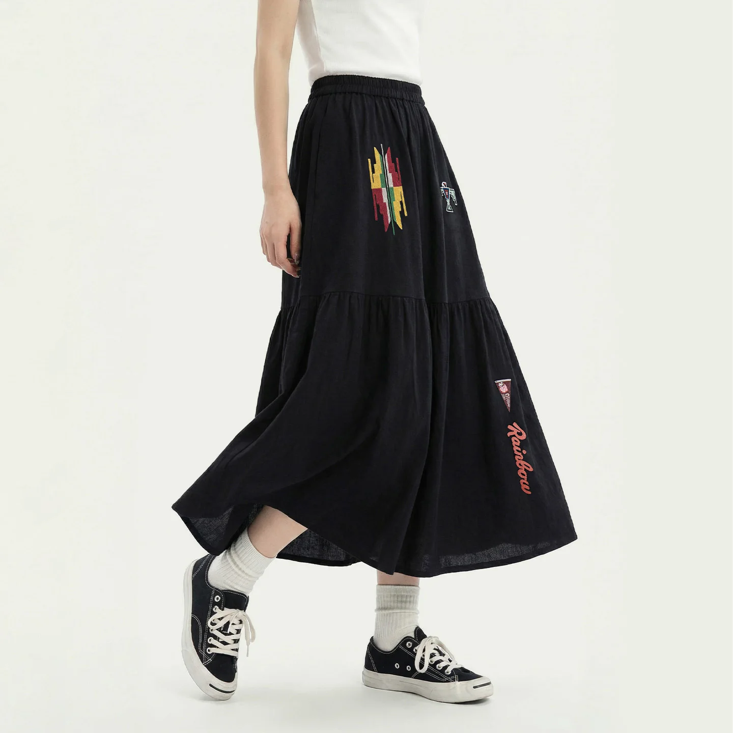 Женская хлопковая юбка-миди Maden с вышивкой в стиле навахо, черная, свободного кроя, на резинке, для повседневной носки весной и летом
Женская хлопковая юбка-миди Maden с вышивкой в стиле навахо, черная, свободного кроя, на резинке, для повседневной носки весной и летом