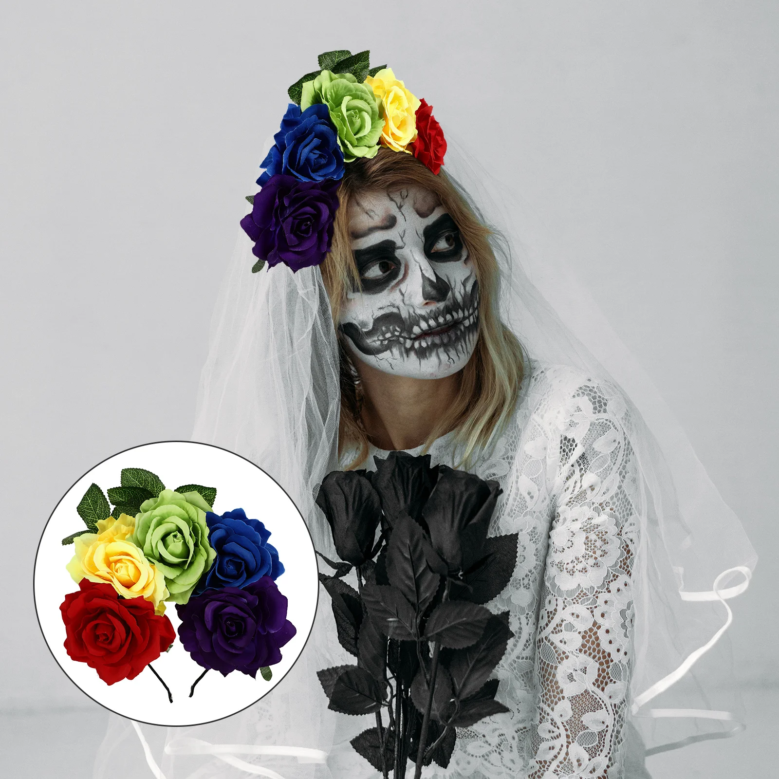 1Pcs Simulation Rose Headband Halloween Party Hair Hoop Rose Flower Hairband Wreath Hair Accessory Flower Headpiece for Women
1Pcs Simulation Rose Headband Halloween Party Hair Hoop Rose Flower Hairband Wreath Hair Accessory Flower Headpiece for Women