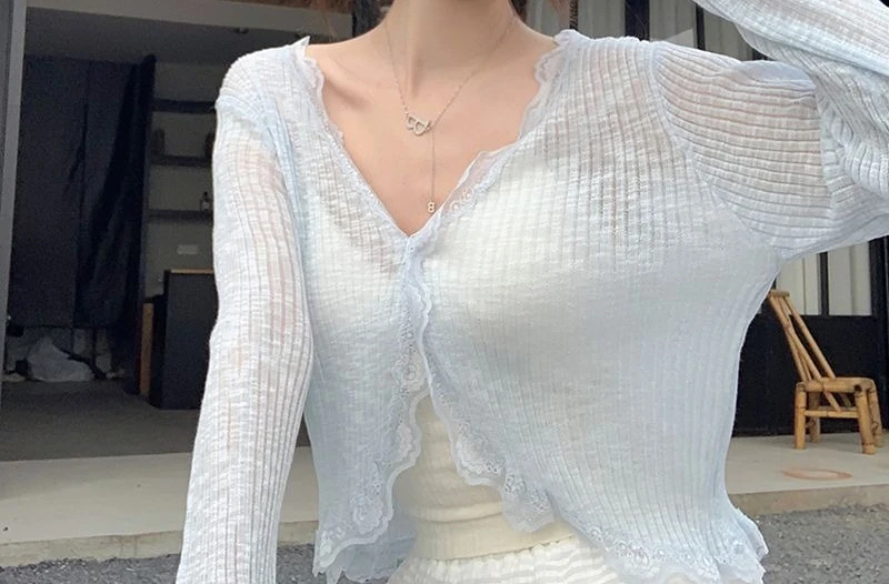 Lace Thin Lace Sunscreen Knitted Jacket Cardigan Summer Shawl Blouse Suspender Skirt Short
Lace Thin Lace Sunscreen Knitted Jacket Cardigan Summer Shawl Blouse Suspender Skirt Short