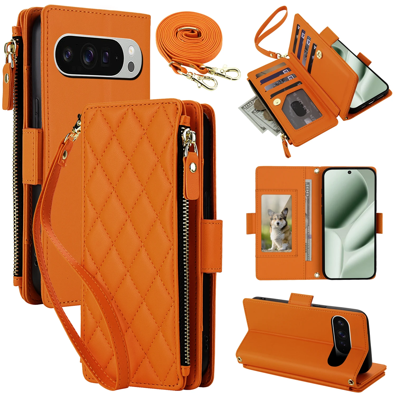 Crossbody Wrist Strap Flip Leather Phone Case for Google PIxel 9 10 Pro XL 9A Wallet Zipper Card Slot Stand Protection Cover
Crossbody Wrist Strap Flip Leather Phone Case for Google PIxel 9 10 Pro XL 9A Wallet Zipper Card Slot Stand Protection Cover