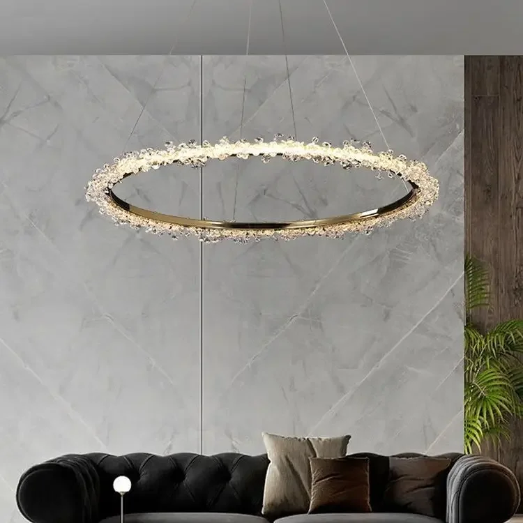 Modern Luxury Ceiling Chandelier Interior Decoration Shop Restaurant Living Room Crystal Pendant Lighs Dimmable LED Ring Light
Modern Luxury Ceiling Chandelier Interior Decoration Shop Restaurant Living Room Crystal Pendant Lighs Dimmable LED Ring Light