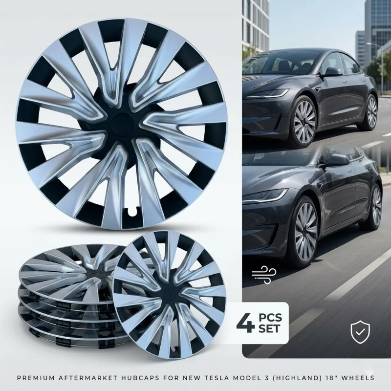 18 Inch 4Pcs Wheel Hub Caps For Tesla Model 3 Highland 2024 2025 Replacement Rim Protectors Aerodynamic Hubcaps Auto Accessories
18 Inch 4Pcs Wheel Hub Caps For Tesla Model 3 Highland 2024 2025 Replacement Rim Protectors Aerodynamic Hubcaps Auto Accessories