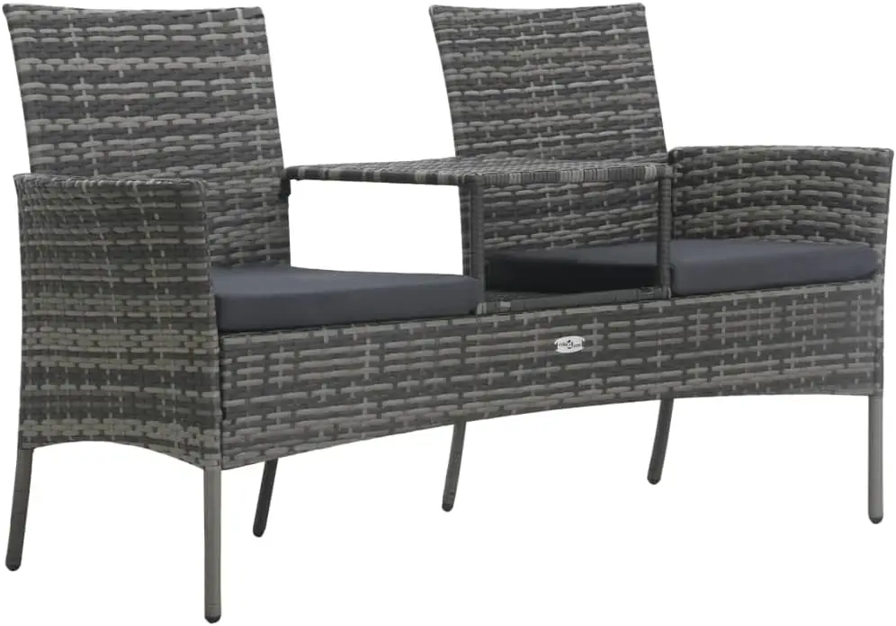 Modern 2Seater Patio Sofa with Tea Table WeatherResistant Lightweight Poly Rattan Outdoor Furniture Set Anthracite
Modern 2Seater Patio Sofa with Tea Table WeatherResistant Lightweight Poly Rattan Outdoor Furniture Set Anthracite
