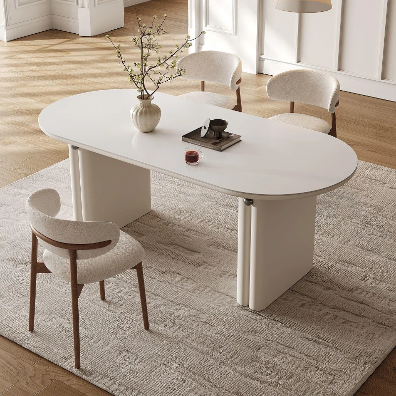 LTT French Cream-style Sintered Stone Dining Table Home Small Apartment Dining Table Oval Dining Table and Chairs
LTT French Cream-style Sintered Stone Dining Table Home Small Apartment Dining Table Oval Dining Table and Chairs