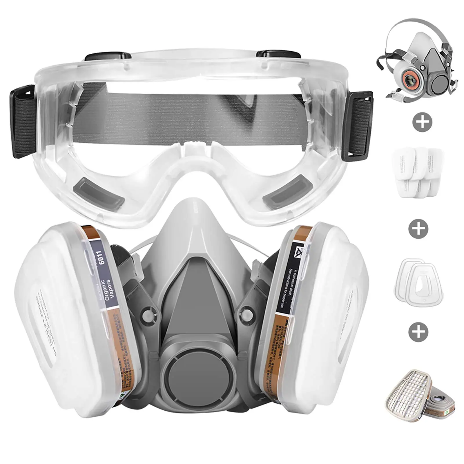 Reusable 6200 mask Face Cover with Filters for Painting Dust Machine Polishing Organic Vapors with Filter Cotton Anti-fog Goggle
Reusable 6200 mask Face Cover with Filters for Painting Dust Machine Polishing Organic Vapors with Filter Cotton Anti-fog Goggle