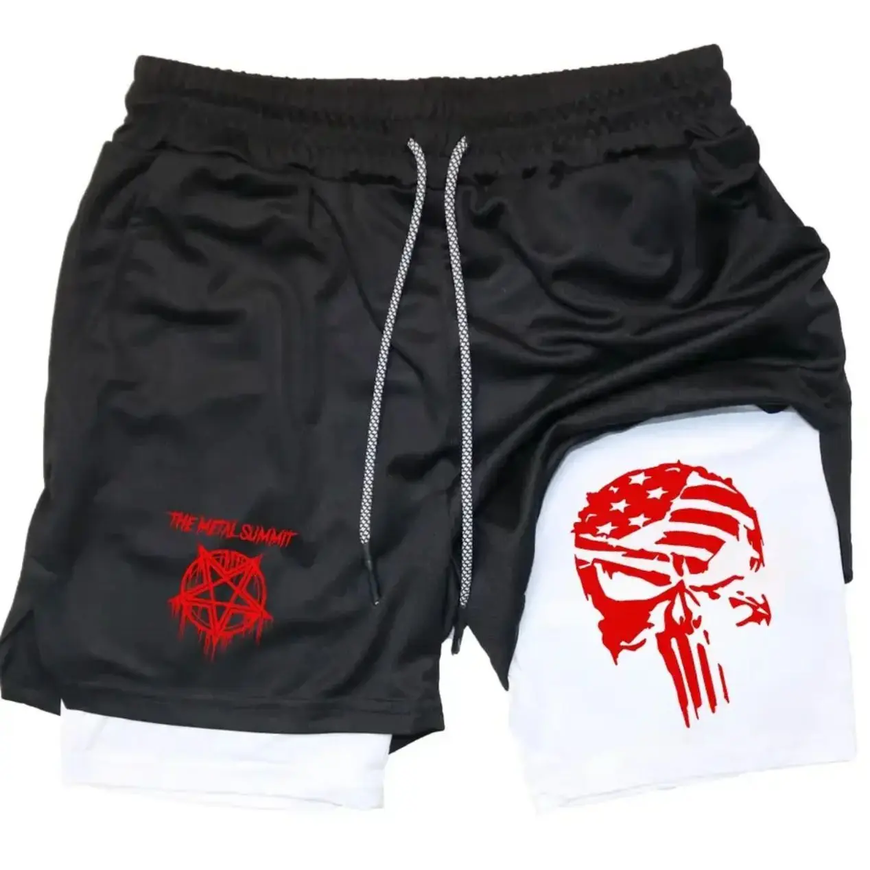 2025 European and American Dark Style Skull Print Men's Shorts Double-layer Two-in-one Fitness Running Sports Pants
2025 European and American Dark Style Skull Print Men's Shorts Double-layer Two-in-one Fitness Running Sports Pants
