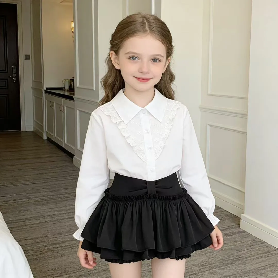 2026 Spring and Autumn New Girl's White Long Sleeved Shirt Beautiful Collar Suitable Children All-match
2026 Spring and Autumn New Girl's White Long Sleeved Shirt Beautiful Collar Suitable Children All-match