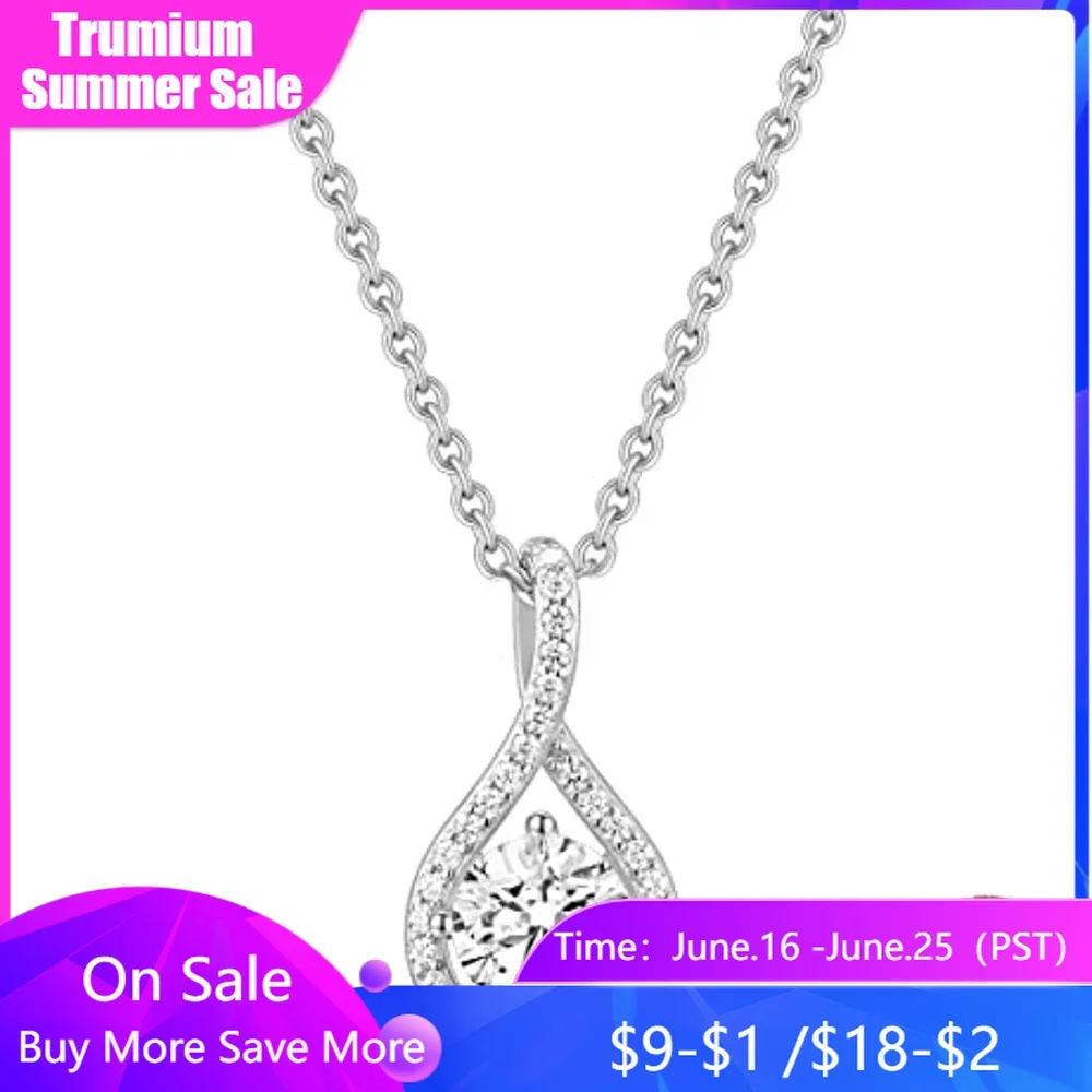 Trumium 1.25CT 925 Sterling Silver Necklaces for Women 5A Cubic Zirconia Round Cut Twist Design Pendant Necklace Wedding Jewelry
Trumium 1.25CT 925 Sterling Silver Necklaces for Women 5A Cubic Zirconia Round Cut Twist Design Pendant Necklace Wedding Jewelry