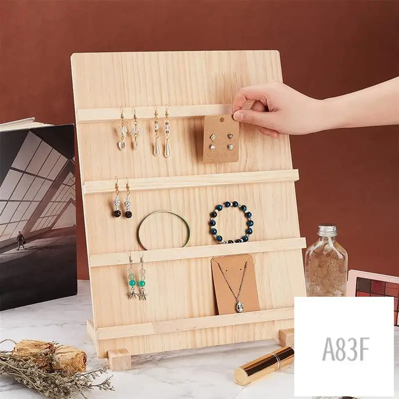 A83F-4-Tier Wooden Earring Display Stand,With Slots Rustic Earring Display Card Holder For Showing Exhibition Jewelry Storage
A83F-4-Tier Wooden Earring Display Stand,With Slots Rustic Earring Display Card Holder For Showing Exhibition Jewelry Storage