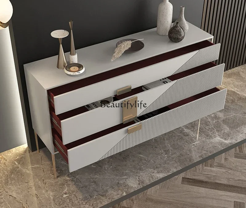 Italian light luxury simple modern porch cabinet storage bucket cabinet solid wood
Italian light luxury simple modern porch cabinet storage bucket cabinet solid wood