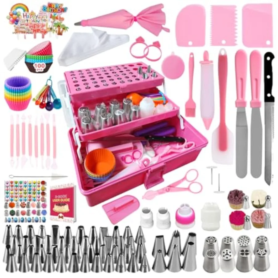 359PCs Cake Decorating Baking Supplies Kit Baking Set with 66 Piping Tips Icing Bags and Tips Set for Beginners Baking Tools Cu
359PCs Cake Decorating Baking Supplies Kit Baking Set with 66 Piping Tips Icing Bags and Tips Set for Beginners Baking Tools Cu