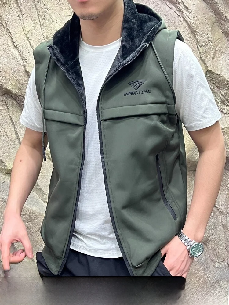 Утепленный мужской жилет с капюшоном на флисовой подкладке, осенне-зимний, теплый, приятный к телу, повседневный, модный, на молнии, цветной
Утепленный мужской жилет с капюшоном на флисовой подкладке, осенне-зимний, теплый, приятный к телу, повседневный, модный, на молнии, цветной