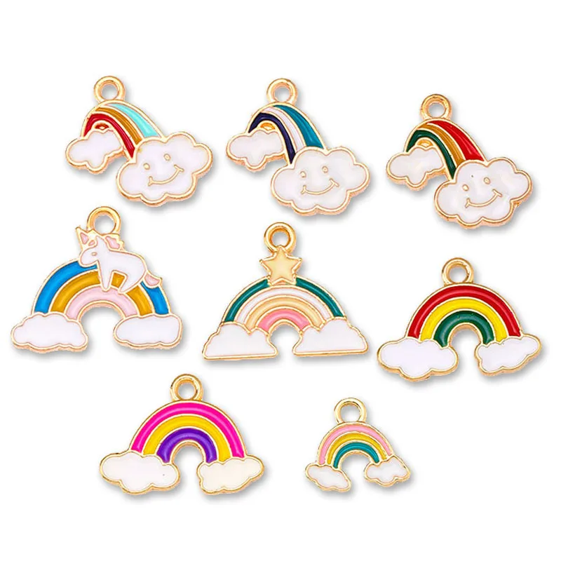 10Pcs Colorful Rainbow Enamel Pendant Cute Unicorn Cloud Alloy Charm for Women's Earrings Bracelet Jewelry Making Supplies
10Pcs Colorful Rainbow Enamel Pendant Cute Unicorn Cloud Alloy Charm for Women's Earrings Bracelet Jewelry Making Supplies