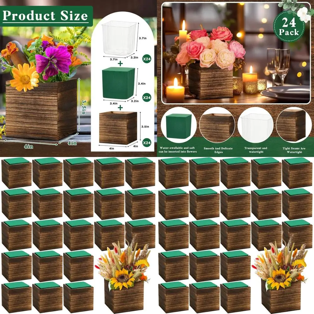 Rustic Wooden Cube Planter Box with Removable Liner for Home, Wedding, and Garden Decor (Brown)
Rustic Wooden Cube Planter Box with Removable Liner for Home, Wedding, and Garden Decor (Brown)