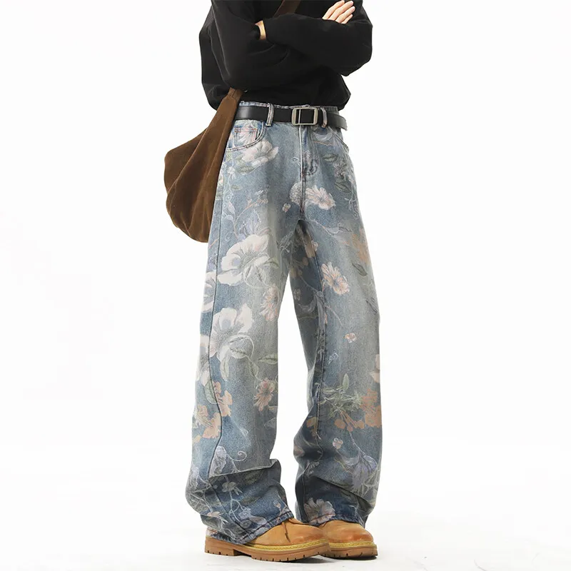 2025 NEW JEANS American hip-hop men and women trendy retro floral print straight leg jeans couples loose wide leg casual pants
2025 NEW JEANS American hip-hop men and women trendy retro floral print straight leg jeans couples loose wide leg casual pants
