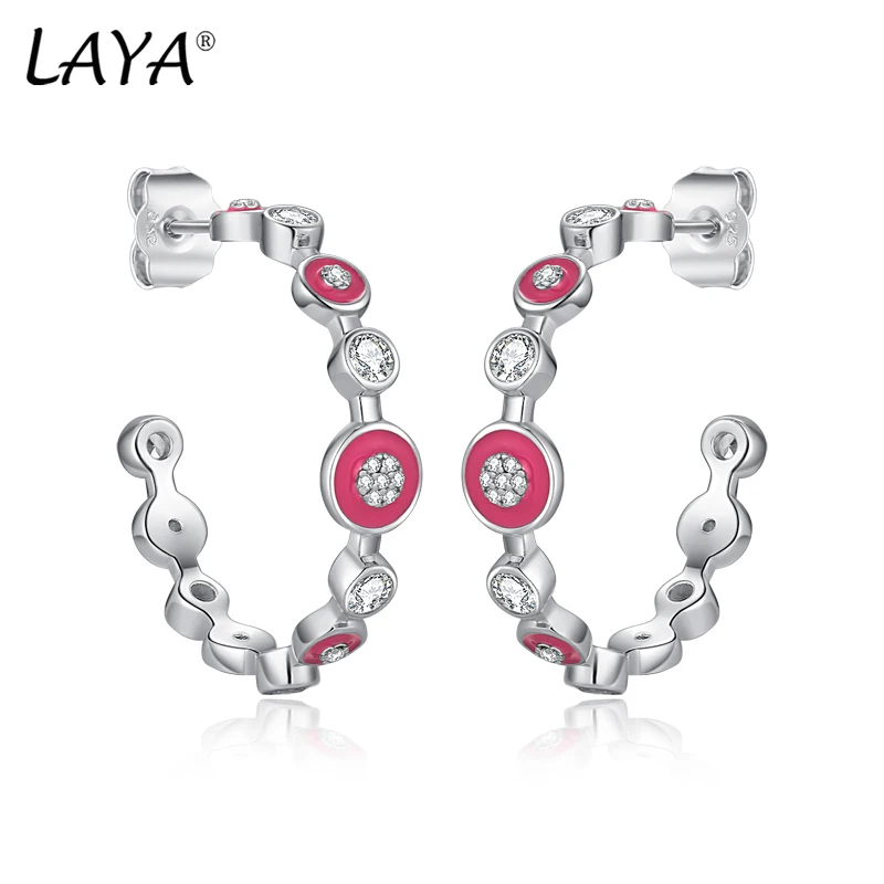 LAYA Stud Earrings For Women 100% 925 Sterling Silver Minimalist Design Oval Shaped Handmade Enamel Piercing Ear Fine Jewelry
LAYA Stud Earrings For Women 100% 925 Sterling Silver Minimalist Design Oval Shaped Handmade Enamel Piercing Ear Fine Jewelry