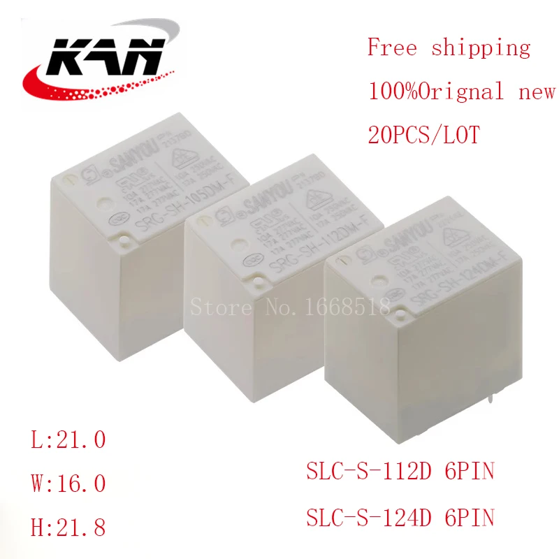 Free shipping 20pcs relay SRG-SH-105DM-F SRG-SH-112DM-F SRG-SH-124DM-F 5VDC 12VDC 24VDC 17A 277VAC 4PIN Original New
Free shipping 20pcs relay SRG-SH-105DM-F SRG-SH-112DM-F SRG-SH-124DM-F 5VDC 12VDC 24VDC 17A 277VAC 4PIN Original New