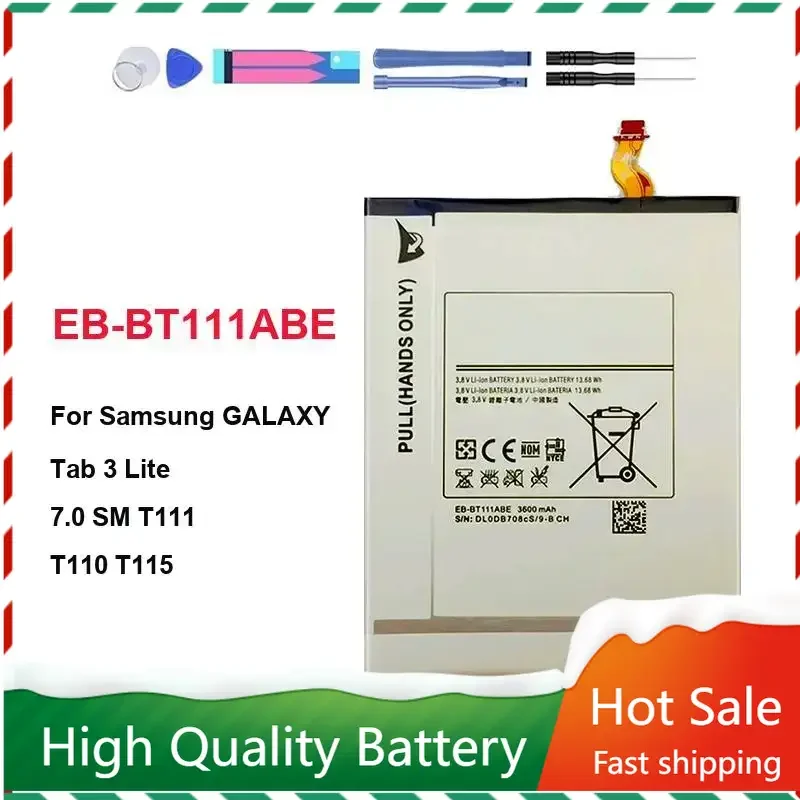Сменный аккумулятор 3600 мАч EB-BT111ABE для Samsung GALAXY Tab 3 Lite SM T111 T110 T115, литий-ионный литий-полимерный аккумулятор
Сменный аккумулятор 3600 мАч EB-BT111ABE для Samsung GALAXY Tab 3 Lite SM T111 T110 T115, литий-ионный литий-полимерный аккумулятор