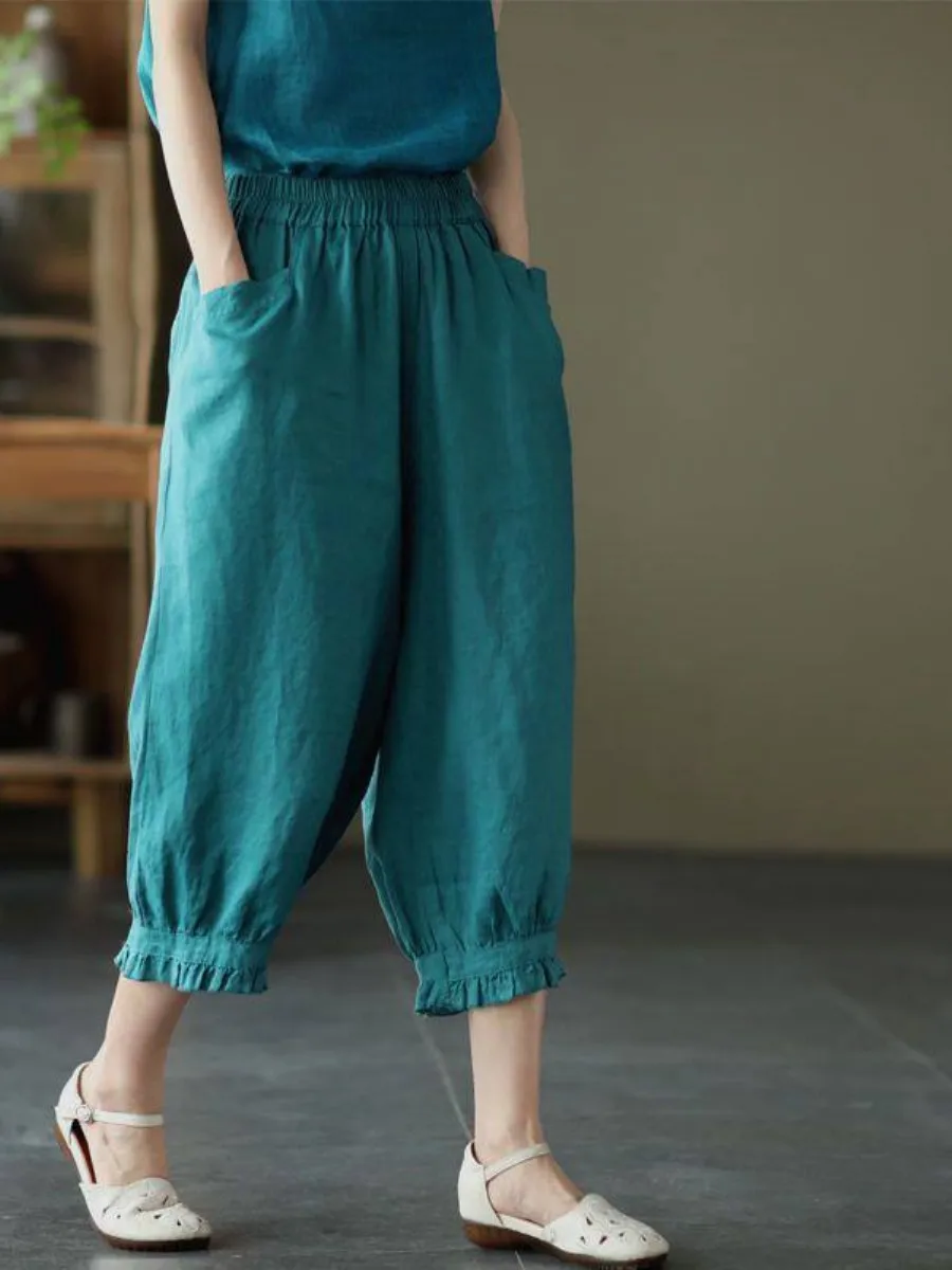 Summer Cotton Linen Seven-Foot Pants with Lace Hemline Artistic Women's Pure Multicolor Large Size Thin Pants
Summer Cotton Linen Seven-Foot Pants with Lace Hemline Artistic Women's Pure Multicolor Large Size Thin Pants