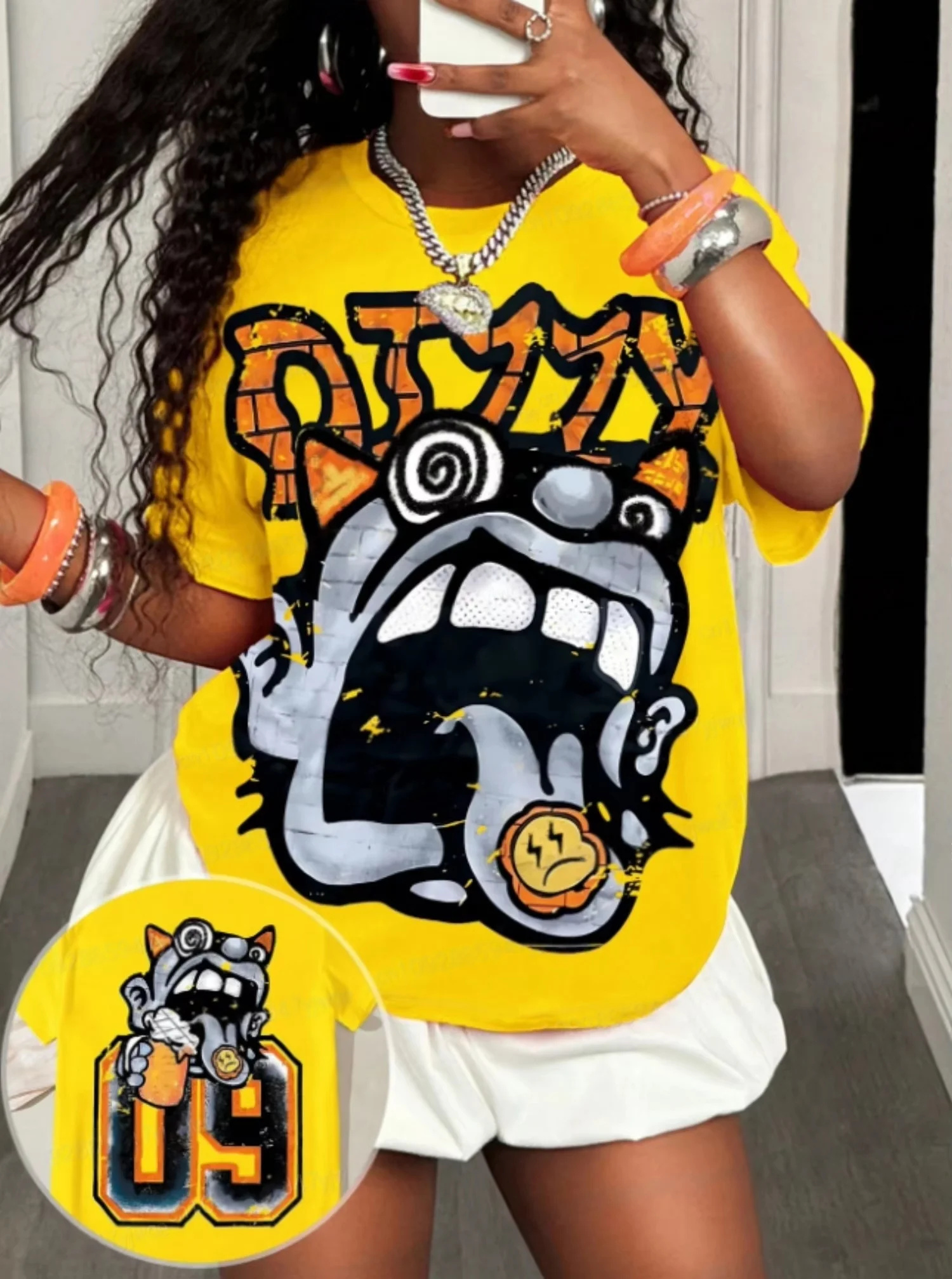 25/26 Summer Women Fashion Yellow 3d Print O-Neck Short Sleeve T-Shirt Y2K Tee Lightweight Sport Daily Tee Women Clothing
25/26 Summer Women Fashion Yellow 3d Print O-Neck Short Sleeve T-Shirt Y2K Tee Lightweight Sport Daily Tee Women Clothing