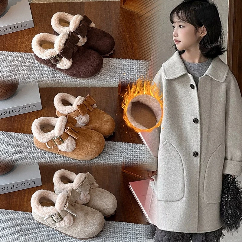 Girls Flat Shoes Cute Bows Sweet Kids Moccasins Round Toes Korean Style Versatile 2025 Winter Children Leather Shoes Suede Warm
Girls Flat Shoes Cute Bows Sweet Kids Moccasins Round Toes Korean Style Versatile 2025 Winter Children Leather Shoes Suede Warm