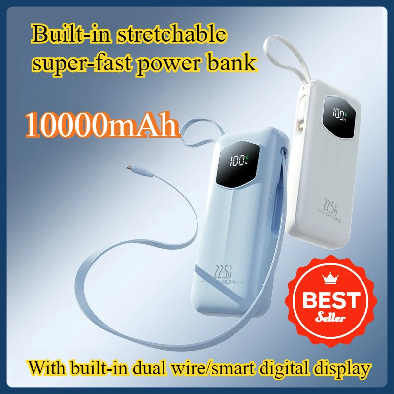Built-in Stretchable 10000mAh 22.5W Super Fast Charging Power Bank Portable Mobile Power Supply
Built-in Stretchable 10000mAh 22.5W Super Fast Charging Power Bank Portable Mobile Power Supply