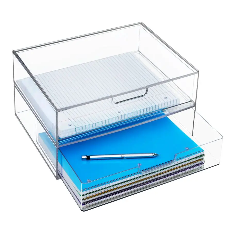 STAX Plastic Stackable Organizer Drawers Set of 2 Clear 12.5 Wide Set Includes Two Open Drawer Organize Office Desk Accessories
STAX Plastic Stackable Organizer Drawers Set of 2 Clear 12.5 Wide Set Includes Two Open Drawer Organize Office Desk Accessories