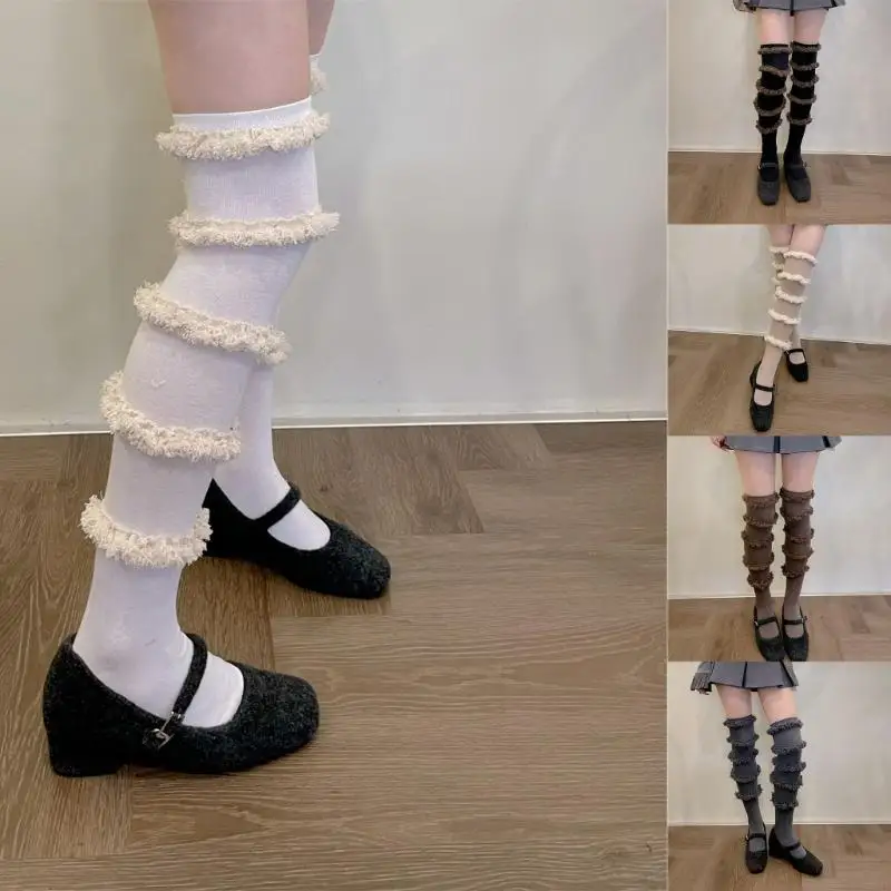 49ME Women's Thigh High Socks with Tiered Furry Tassels Breathable Over the Knee Long Stockings for Winter Fashion Outfits
49ME Women's Thigh High Socks with Tiered Furry Tassels Breathable Over the Knee Long Stockings for Winter Fashion Outfits