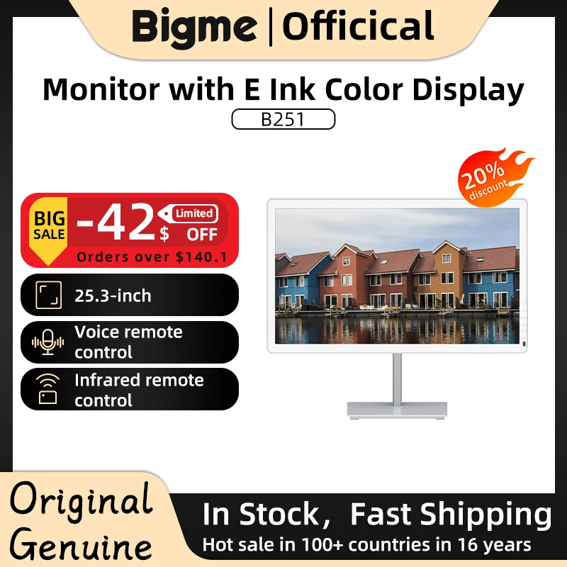 Цветной экран BIGME B251 EInk, 25,3-дюймовый компьютерный монитор, холодный и теплый свет, электронная бумага, чтение книг, 3K epaper, дисплей для ПК
Цветной экран BIGME B251 EInk, 25,3-дюймовый компьютерный монитор, холодный и теплый свет, электронная бумага, чтение книг, 3K epaper, дисплей для ПК