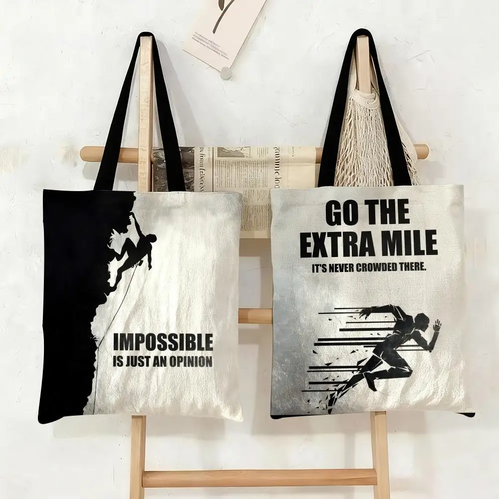 Motivationa Storage Bags Canvas Tote Bag Large Capacity Double-Sided Print Reusable Shopping Bag Eco-Friendly Shoulder Bag
Motivationa Storage Bags Canvas Tote Bag Large Capacity Double-Sided Print Reusable Shopping Bag Eco-Friendly Shoulder Bag