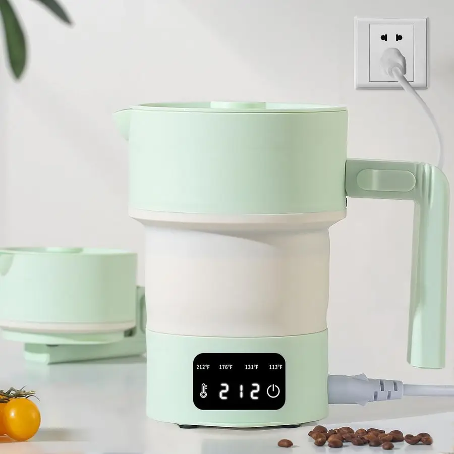 Электрический чайник 600 мл, складной дорожный водонагреватель, портативный чайник с горячей водой мощностью 600 Вт с 4-температурными предустановками, пищевой силикон для Ho
Электрический чайник 600 мл, складной дорожный водонагреватель, портативный чайник с горячей водой мощностью 600 Вт с 4-температурными предустановками, пищевой силикон для Ho