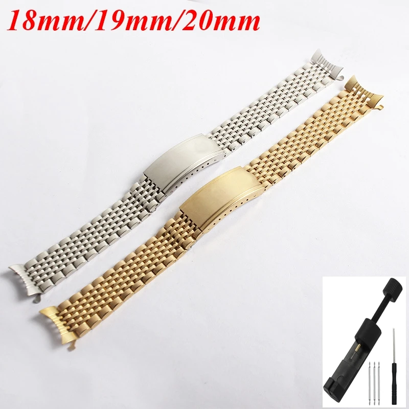 18 19 20mm Adjustable Curved Stainless Steel Bracelet for Omega Seamaster Speedmaster De Ville Watch Strap Beads of Rice Band
18 19 20mm Adjustable Curved Stainless Steel Bracelet for Omega Seamaster Speedmaster De Ville Watch Strap Beads of Rice Band