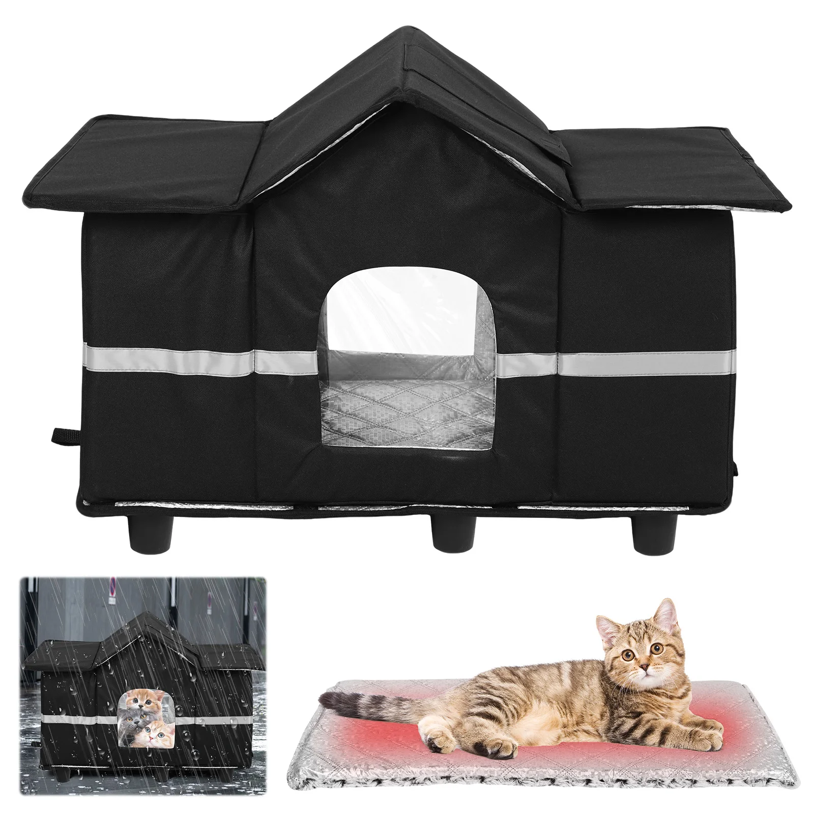 Waterproof Outdoor Cat House & Roof Window Elevated Pet House Insulated Cat Shelter Can Be Used Indoors Winter Summer Outdoor
Waterproof Outdoor Cat House & Roof Window Elevated Pet House Insulated Cat Shelter Can Be Used Indoors Winter Summer Outdoor