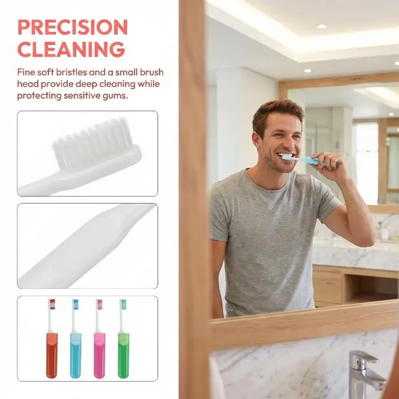 Portable Foldable Toothbrush Soft Bristles Lightweight Design for Students Traveling and Outdoors
Portable Foldable Toothbrush Soft Bristles Lightweight Design for Students Traveling and Outdoors