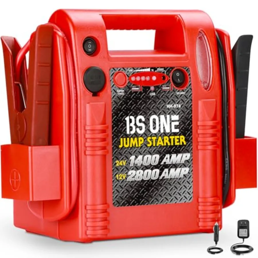 Heavy Duty 24V/12V Jump Starter for Car Truck Tractor Excavator Sealed Lead Acid Battery Black 1200/2400 Peak Amp USB/DC Output
Heavy Duty 24V/12V Jump Starter for Car Truck Tractor Excavator Sealed Lead Acid Battery Black 1200/2400 Peak Amp USB/DC Output