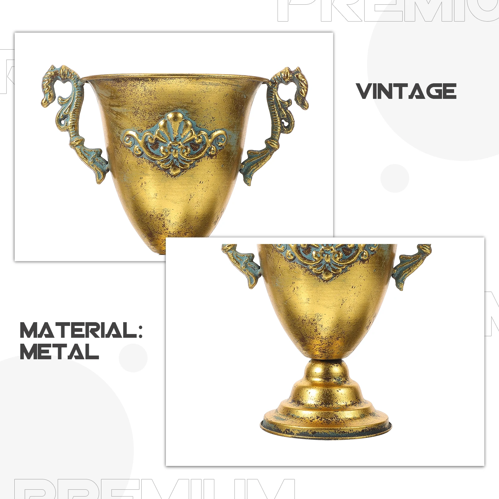 Vintage Metal Flower Vase Retro Decorative Home Wedding Centerpiece Tabletop Banquet Pot Desktop Small Arrangement Container
Vintage Metal Flower Vase Retro Decorative Home Wedding Centerpiece Tabletop Banquet Pot Desktop Small Arrangement Container