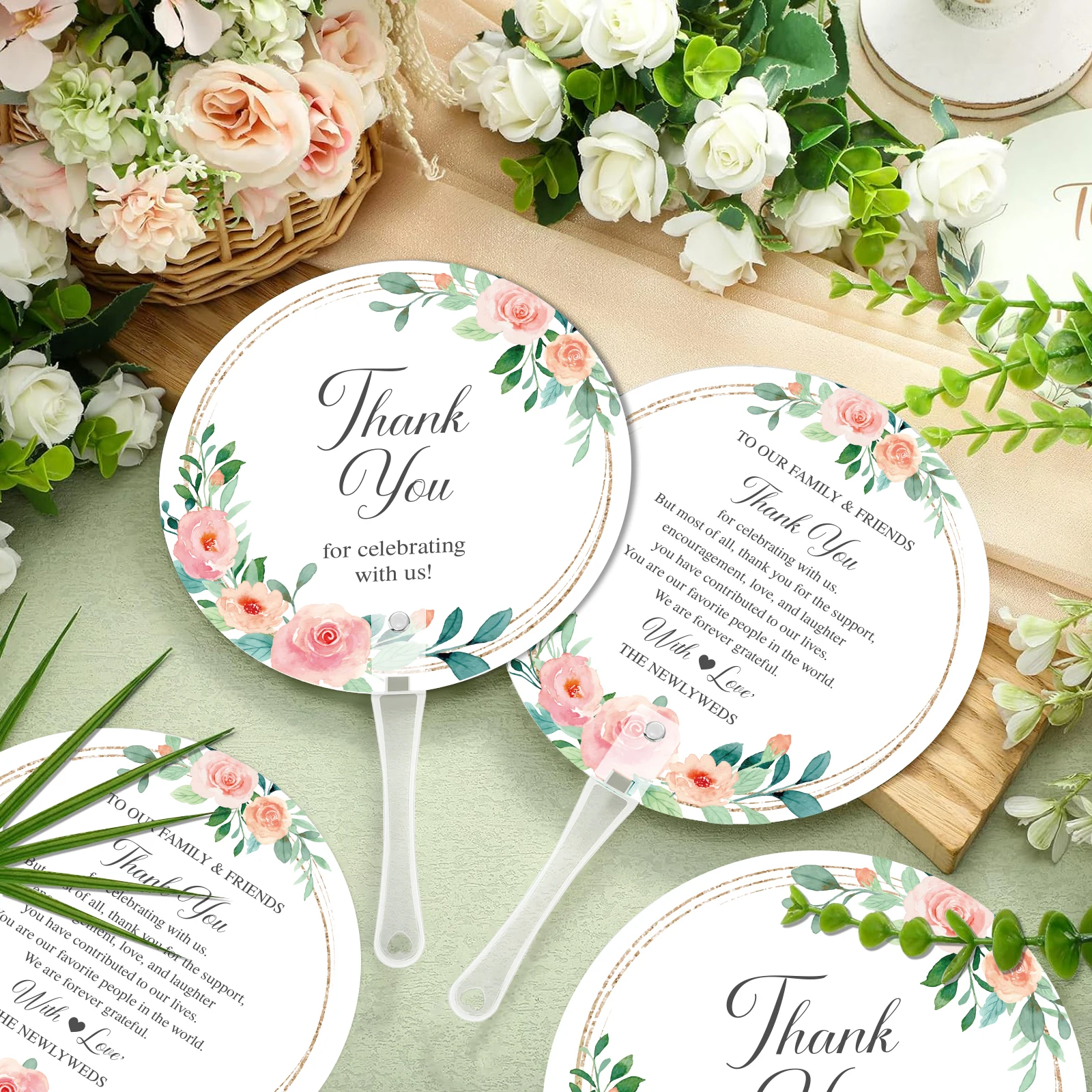 Blue White Porcelain Wedding Thank You Fans 20pcs - 10.2inch Plastic Round Fans with Gold Text, Bridal Party Photo Props
Blue White Porcelain Wedding Thank You Fans 20pcs - 10.2inch Plastic Round Fans with Gold Text, Bridal Party Photo Props