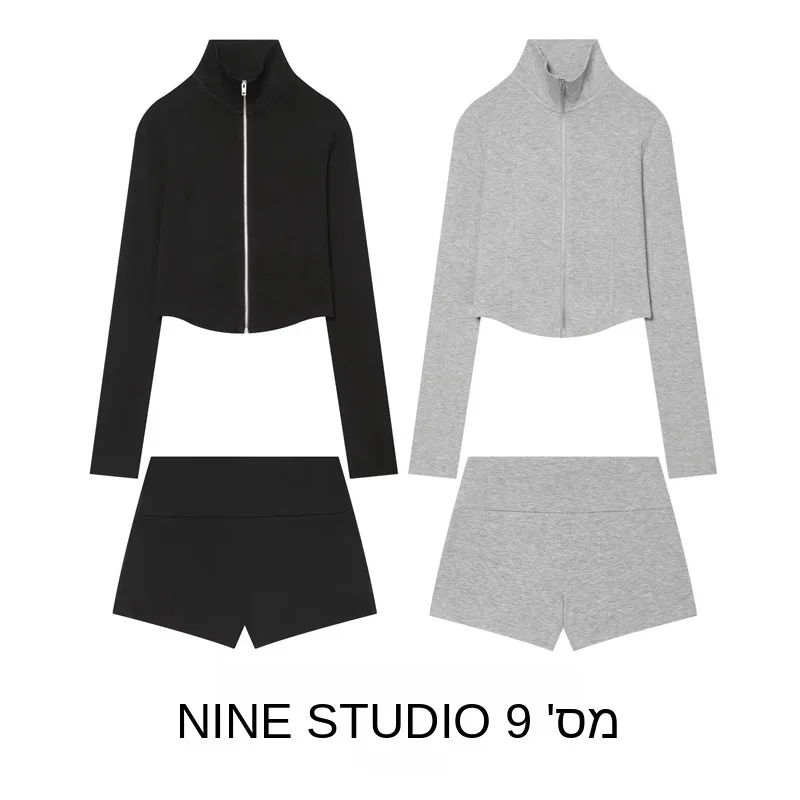 NINE ZAR Women's Zipper Hoodie Top Short Style Shorts Fashion Set Long Sleeve Summer Outfit Two Pieces Ensemble
NINE ZAR Women's Zipper Hoodie Top Short Style Shorts Fashion Set Long Sleeve Summer Outfit Two Pieces Ensemble