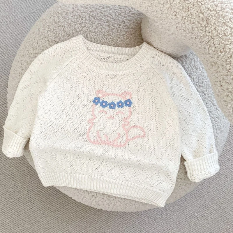Autumn new baby clothing, 0-3 year old female baby cat embroidered long sleeved knitted pullover cotton sweater
Autumn new baby clothing, 0-3 year old female baby cat embroidered long sleeved knitted pullover cotton sweater