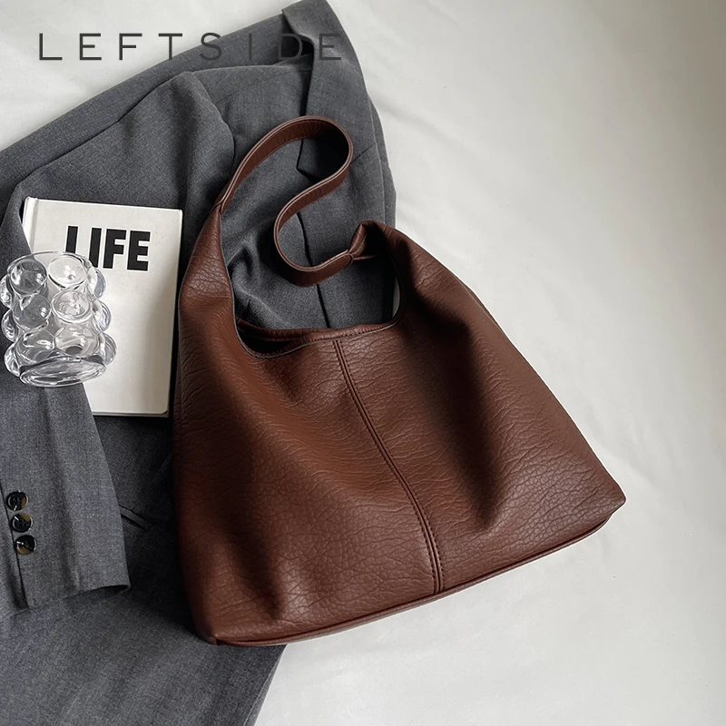 LEFTSIDE PU Leather Hobo Bags Lady Shopper Shopping Shoulder Bag for Women 2025 Korean Fashion Y2K New Casual Underarm Bags 
LEFTSIDE PU Leather Hobo Bags Lady Shopper Shopping Shoulder Bag for Women 2025 Korean Fashion Y2K New Casual Underarm Bags