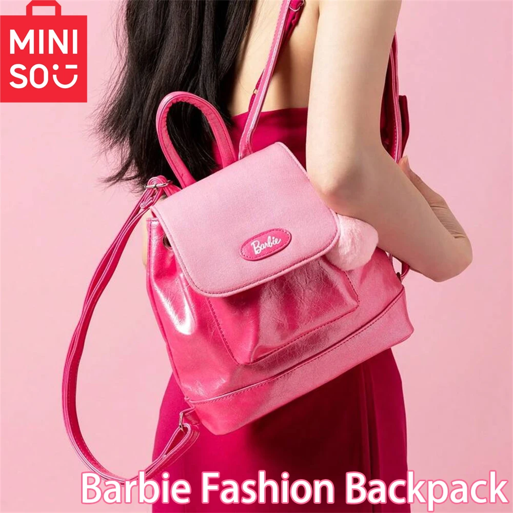 Miniso Barbie Fashion Shoulder Bag PU Leather Backpack Pink Handle Bag Crossbody Bag Multi Pocket Functional Backpack For School
Miniso Barbie Fashion Shoulder Bag PU Leather Backpack Pink Handle Bag Crossbody Bag Multi Pocket Functional Backpack For School